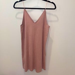 Forever21 Blush Pink Flowy Faux Suede Dress Small